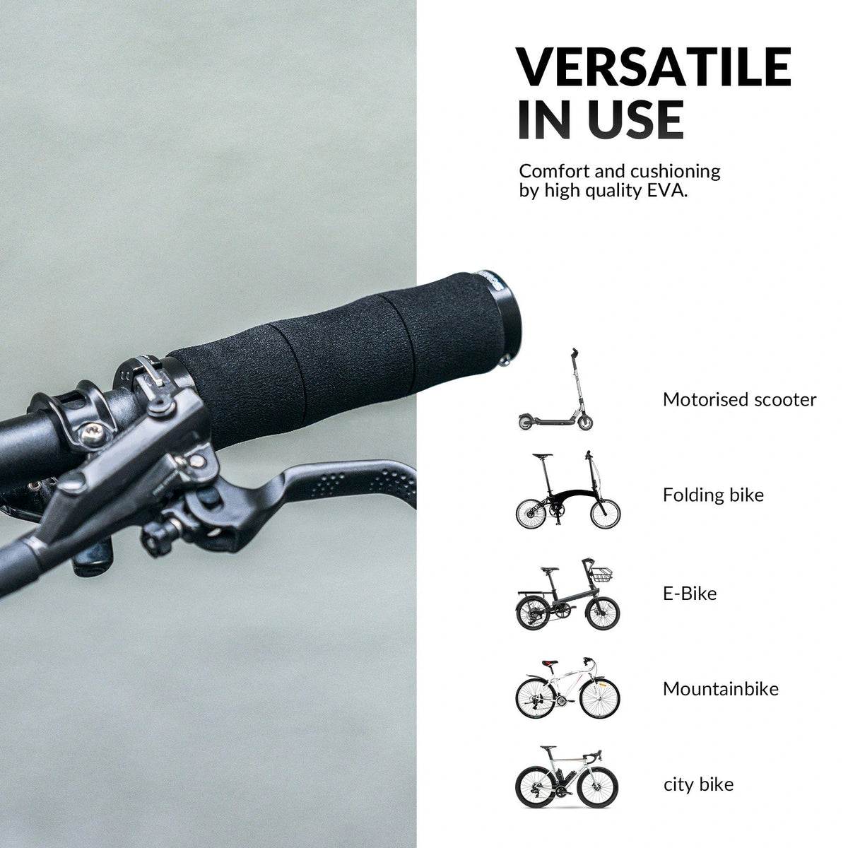ROCKBROS Fahrradgriffe rutschfeste Eva Schwamm Fahrrad Lenkergriffe mit Aluminium 22MM