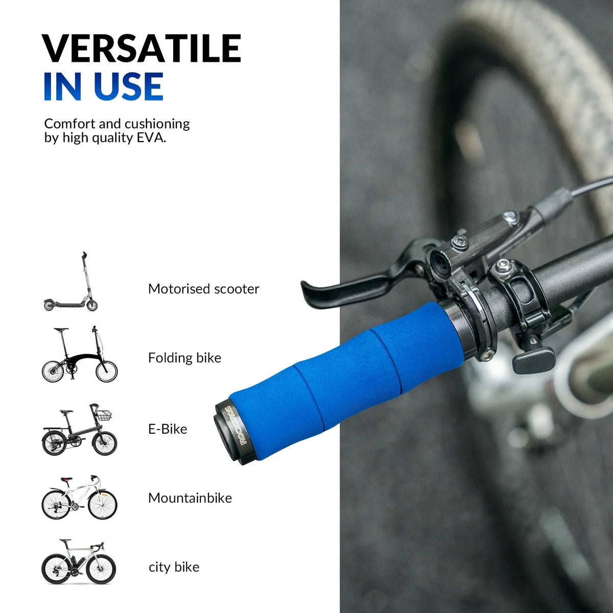 ROCKBROS Fahrradgriffe rutschfeste Eva Schwamm Fahrrad Lenkergriffe mit Aluminium 22MM