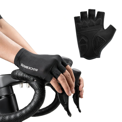 ROCKBROS Fahrradhandschuhe Halbfinger mit stoßdämpfender SBR-Polsterung - S396
