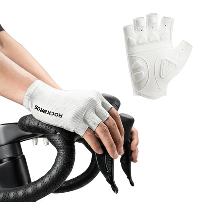 ROCKBROS Fahrradhandschuhe Halbfinger mit stoßdämpfender SBR-Polsterung - S396