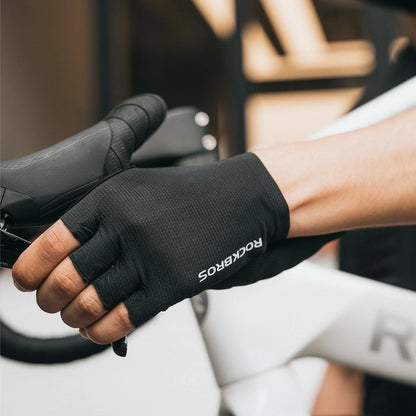 ROCKBROS Fahrradhandschuhe Halbfinger mit stoßdämpfender SBR-Polsterung - S396