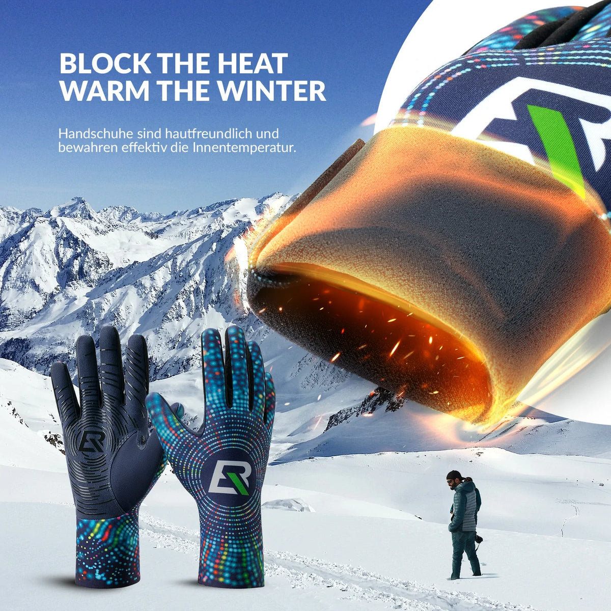 ROCKBROS Fahrradhandschuhe Herbst und Winter Vollfinger-Handschuhe Elastische Anti-Rutsch