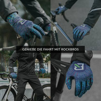 ROCKBROS Fahrradhandschuhe Herbst und Winter Vollfinger-Handschuhe Elastische Anti-Rutsch
