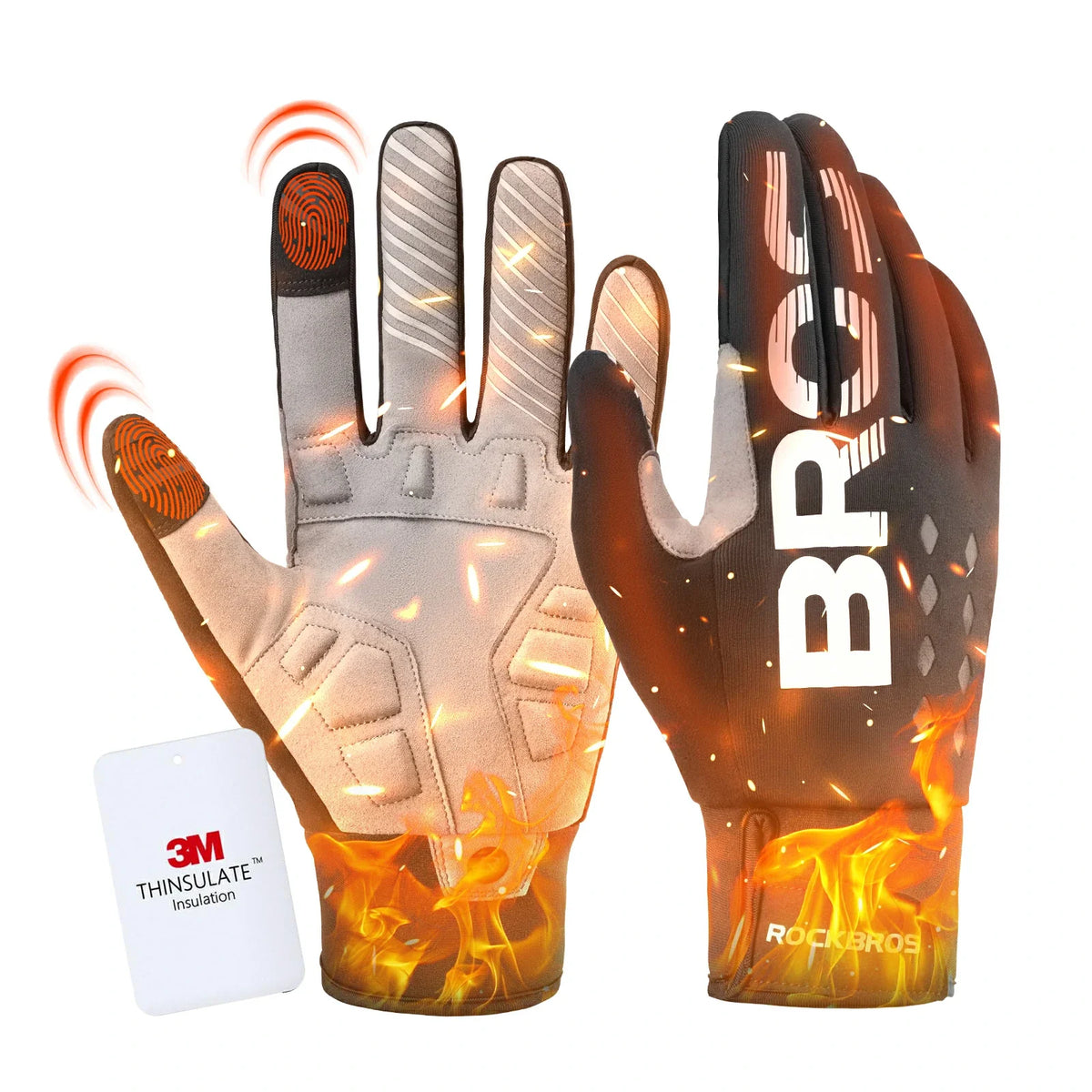 ROCKBROS Fahrradhandschuhe Winter Thinsulate Warme Handschuhe Touchscreen