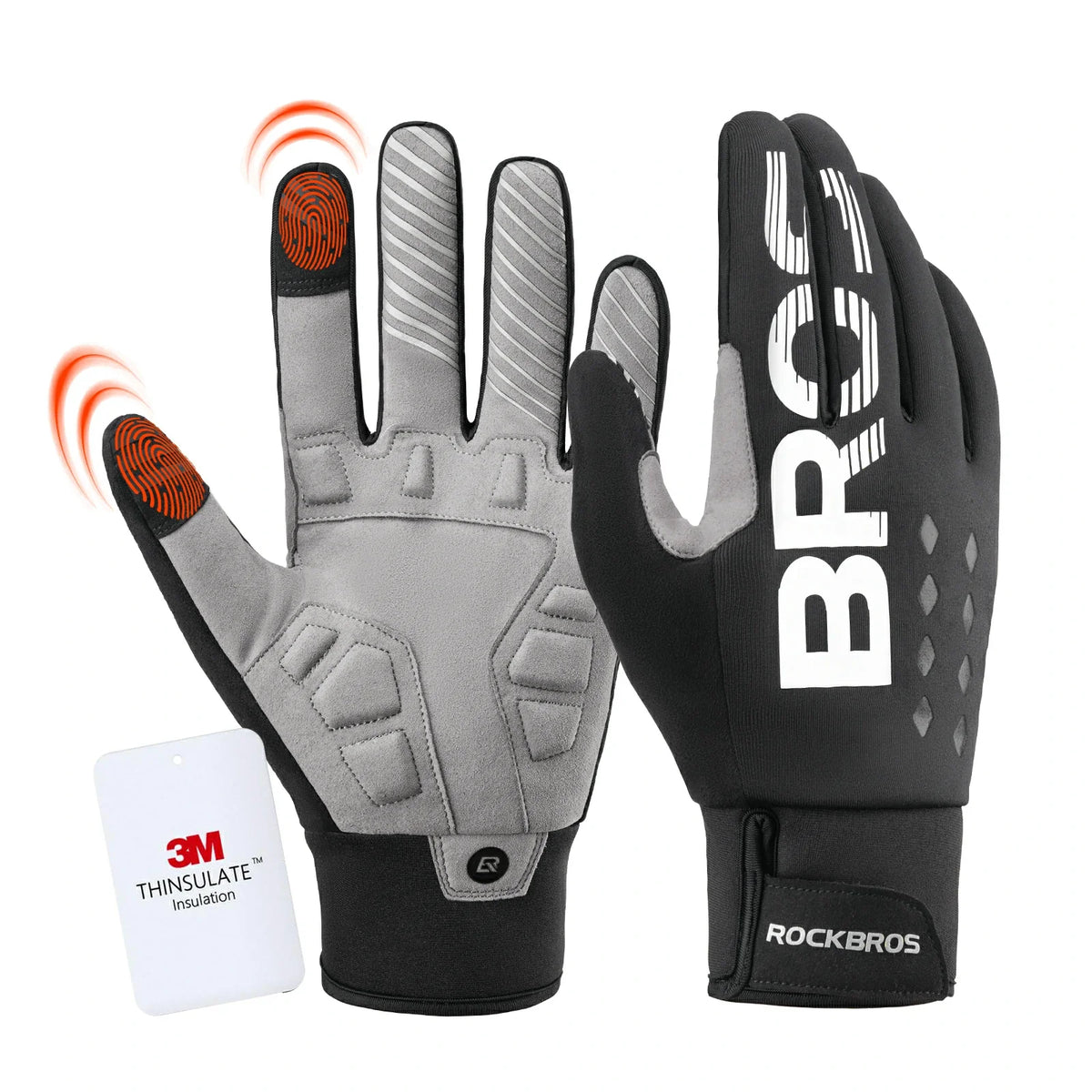 ROCKBROS Fahrradhandschuhe Winter Thinsulate Warme Handschuhe Touchscreen