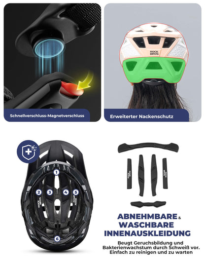 ROCKBROS Fahrradhelm mit Belüftungssystem Verstellbar & Leicht