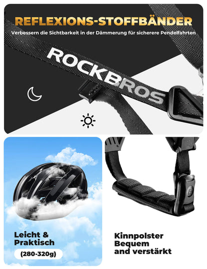 ROCKBROS Fahrradhelm mit Verstärkungsrahmen 58-62cm