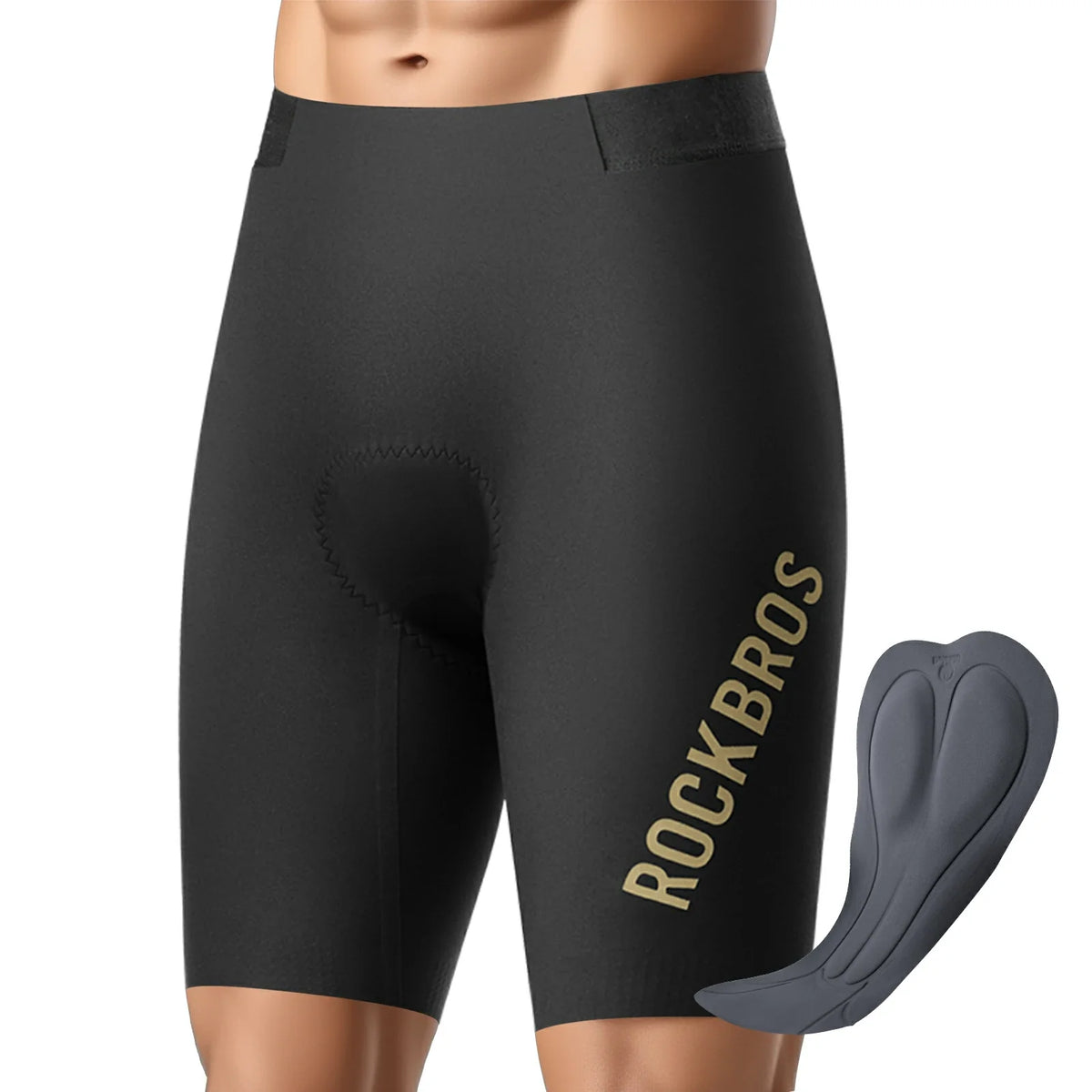 ROCKBROS Fahrradhose Kurz Herren, Gepolstert 3D Schnitt Radlerhose