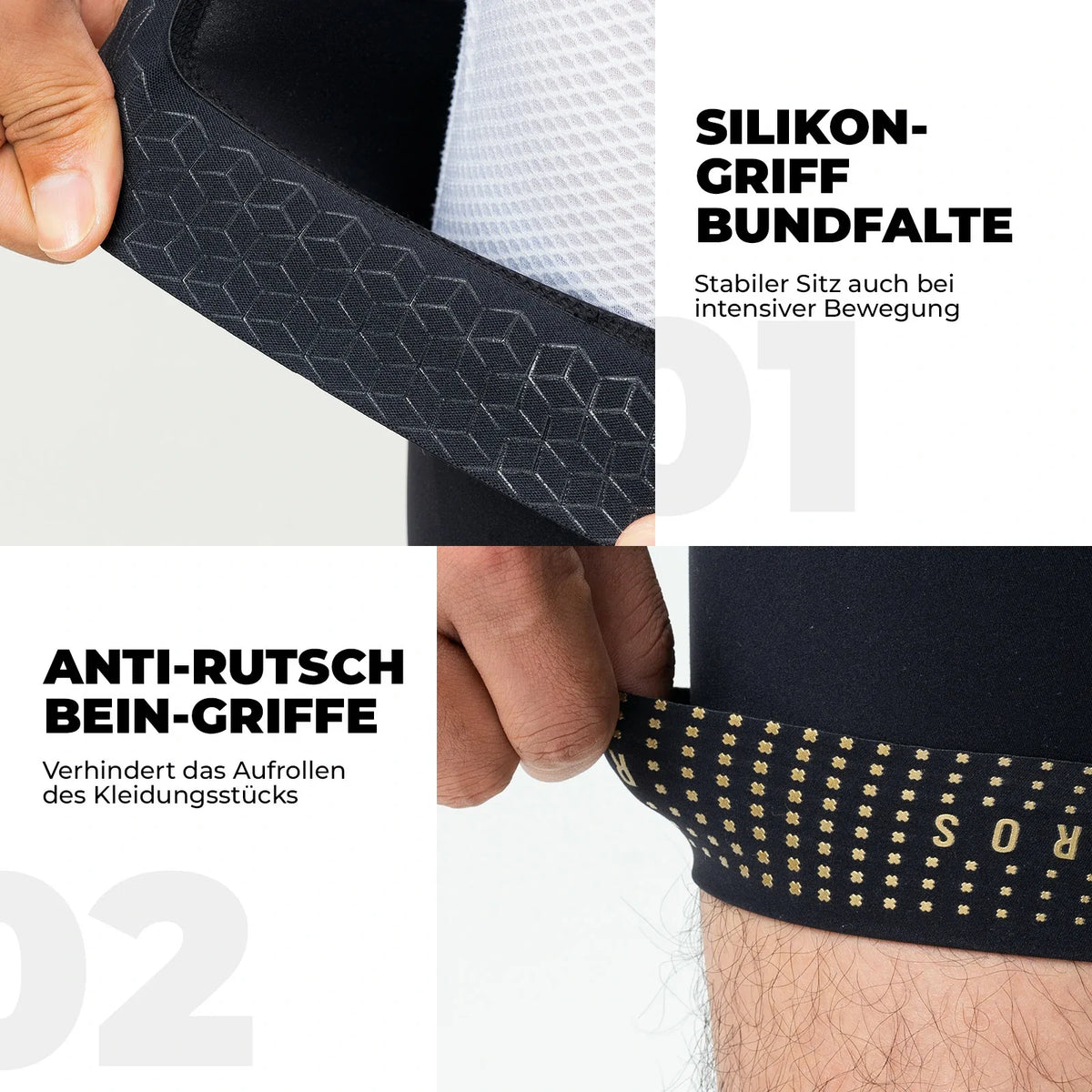 ROCKBROS Fahrradhose Kurz Herren, Gepolstert 3D Schnitt Radlerhose