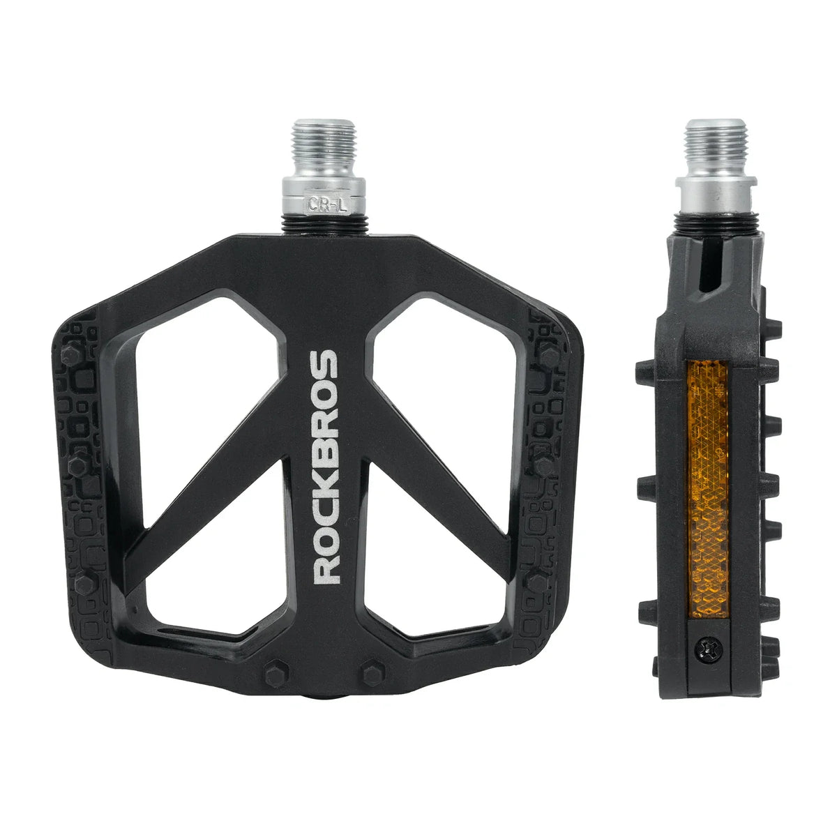 ROCKBROS Fahrradpedale aus Nylon mit Reflektoren, rutschfeste Leichte Breite Plattform