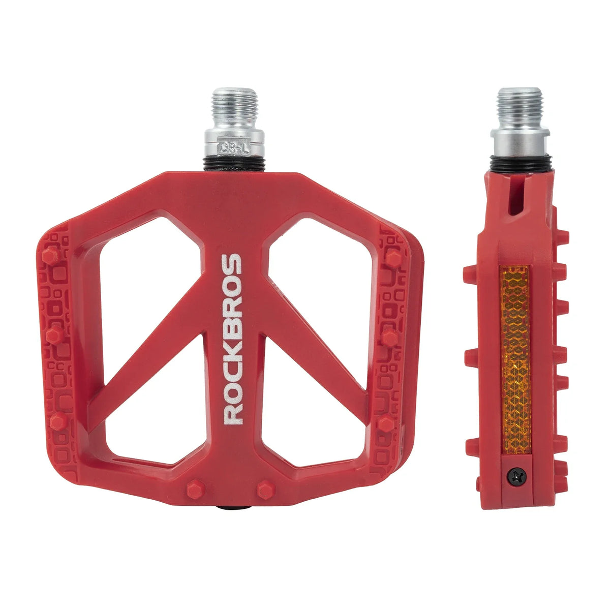ROCKBROS Fahrradpedale aus Nylon mit Reflektoren, rutschfeste Leichte Breite Plattform
