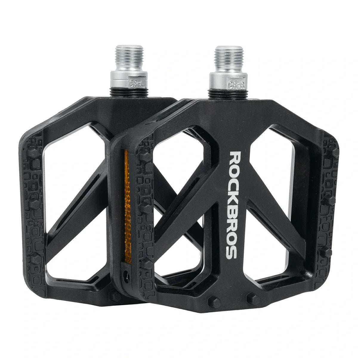 ROCKBROS Fahrradpedale aus Nylon mit Reflektoren, rutschfeste Leichte Breite Plattform
