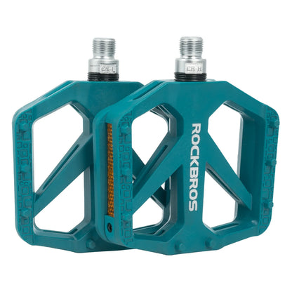 ROCKBROS Fahrradpedale aus Nylon mit Reflektoren, rutschfeste Leichte Breite Plattform
