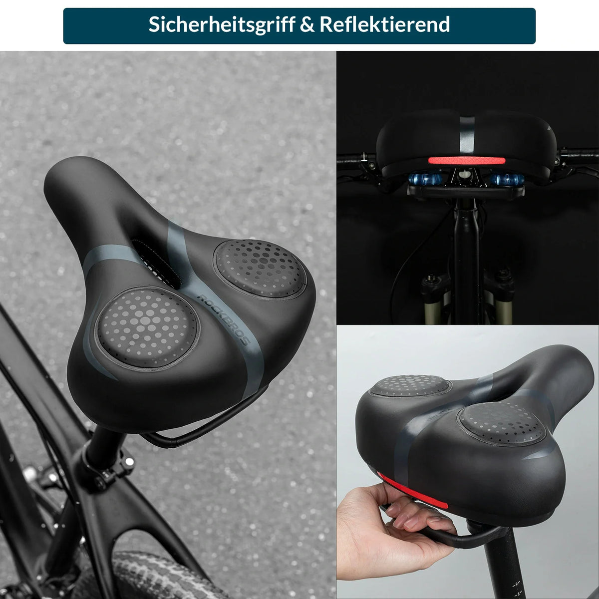 ROCKBROS Fahrradsattel mit Memory-Foam, Bequem & Druckentlastend