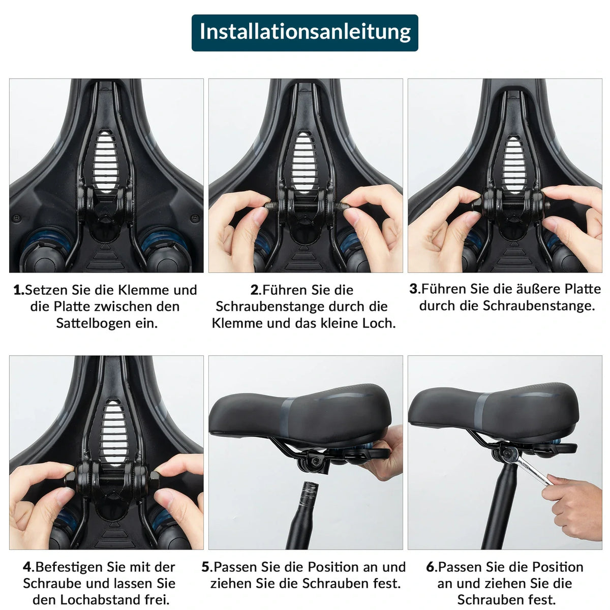ROCKBROS Fahrradsattel mit Memory-Foam, Bequem & Druckentlastend