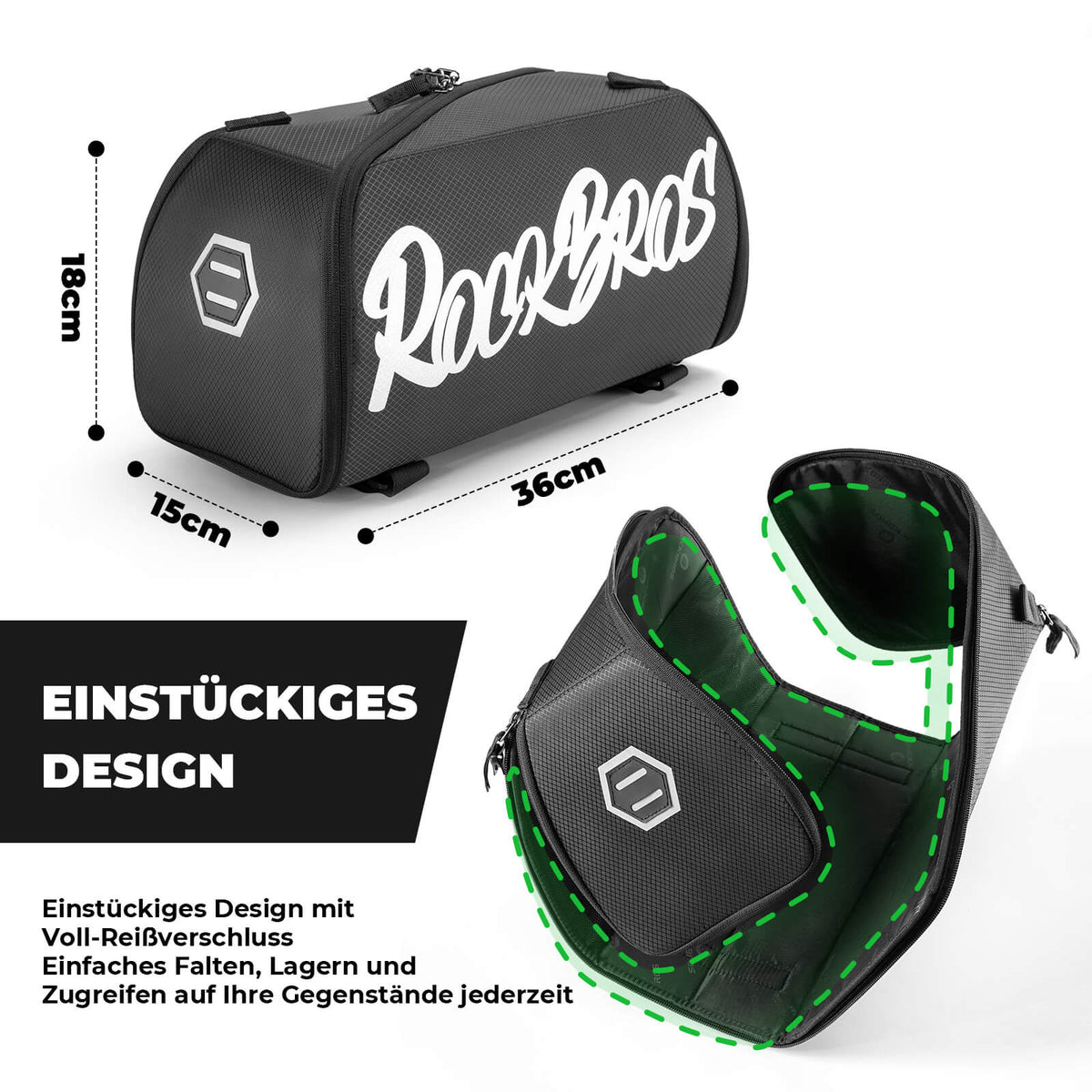 ROCKBROS Faltbare Einteiler-Gepäckträgertasche für den Gepäckträger