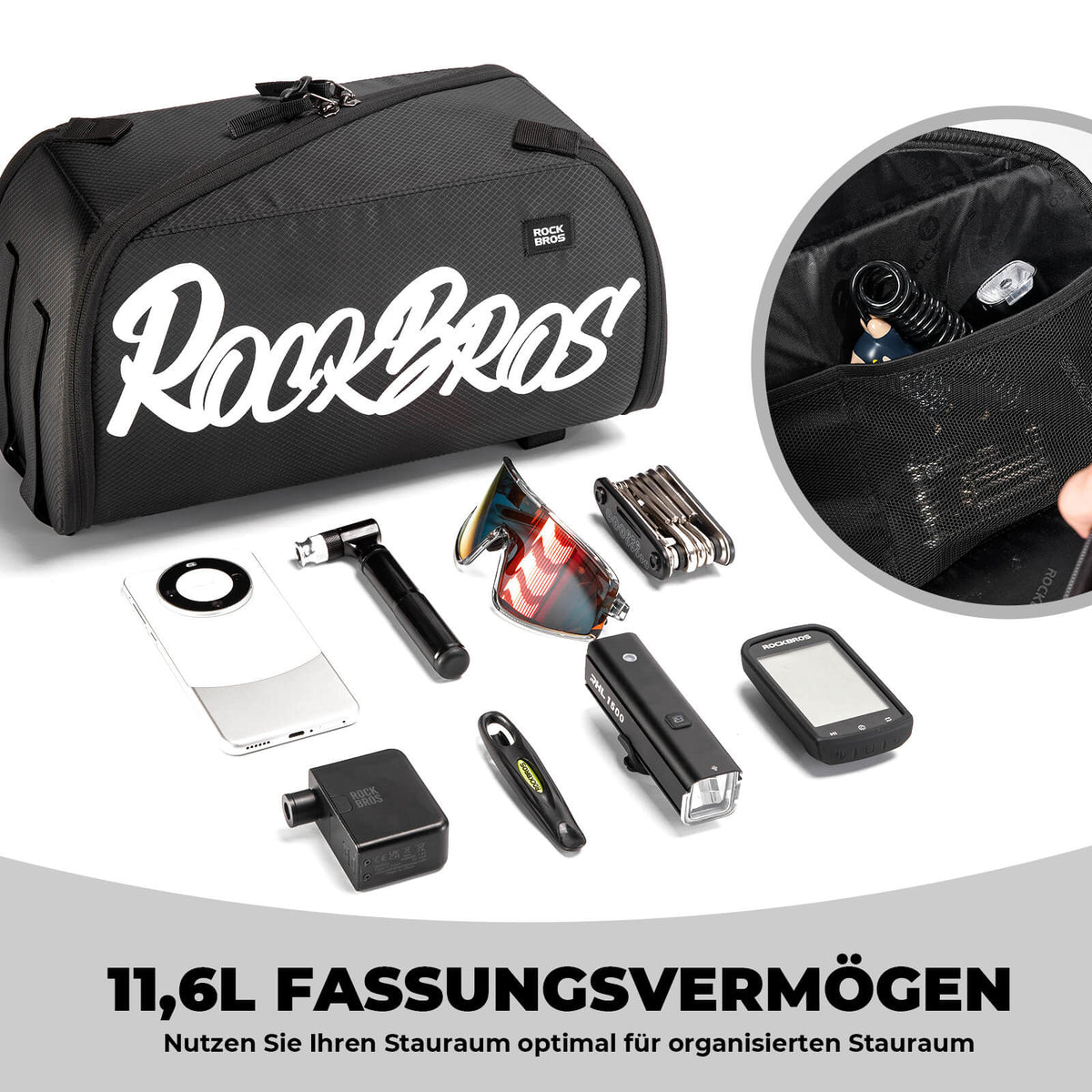 ROCKBROS Faltbare Einteiler-Gepäckträgertasche für den Gepäckträger