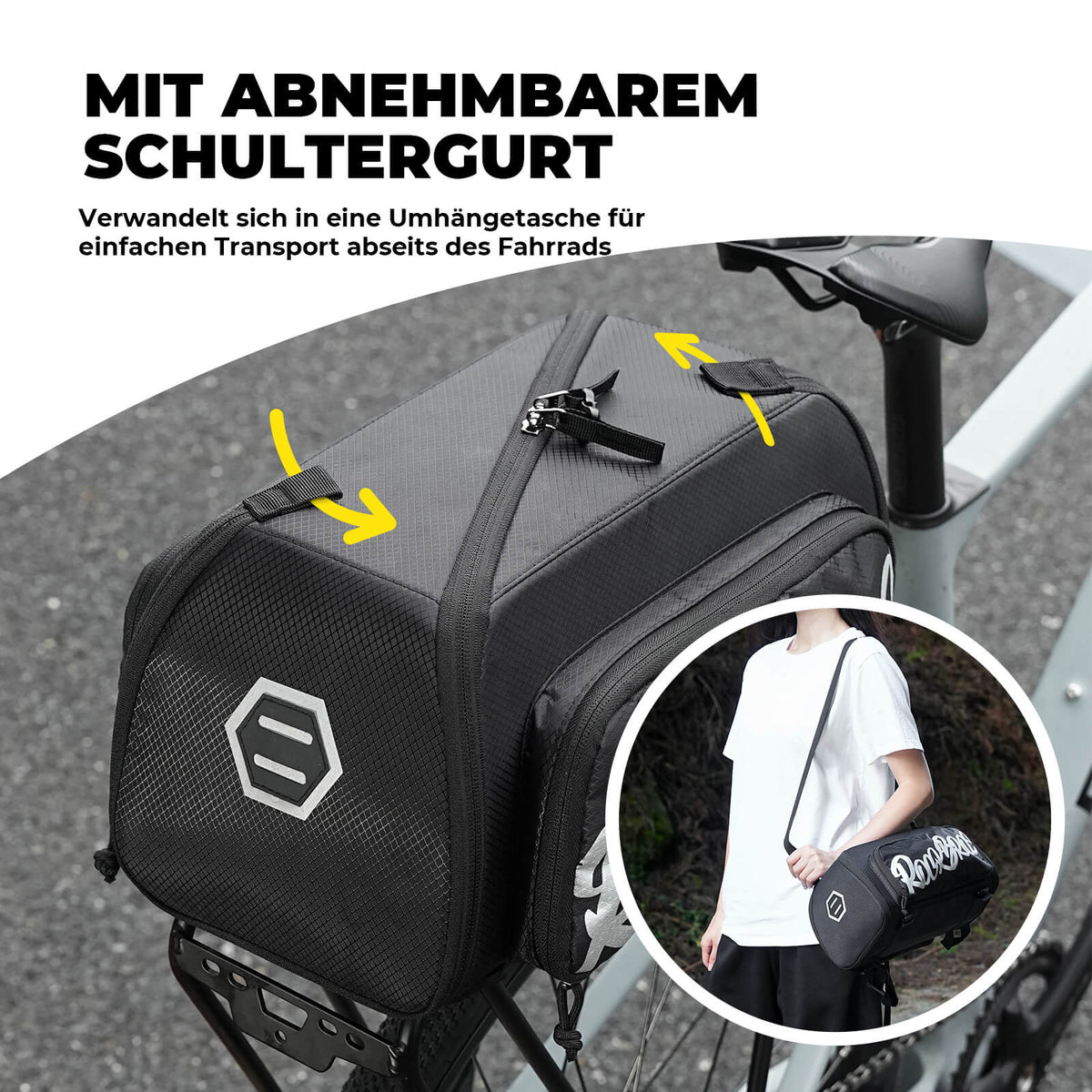 ROCKBROS Faltbare Einteiler-Gepäckträgertasche für den Gepäckträger