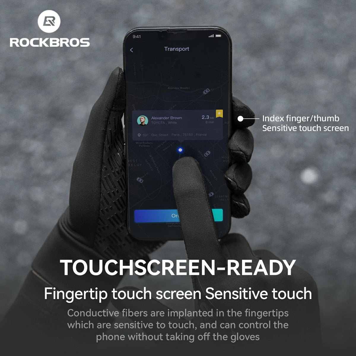 ROCKBROS Graphene Winter-Fahrradhandschuhe von 5°C bis 15°C