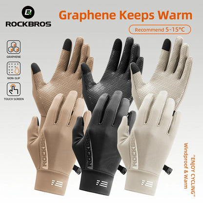 ROCKBROS Graphene Winter-Fahrradhandschuhe von 5°C bis 15°C