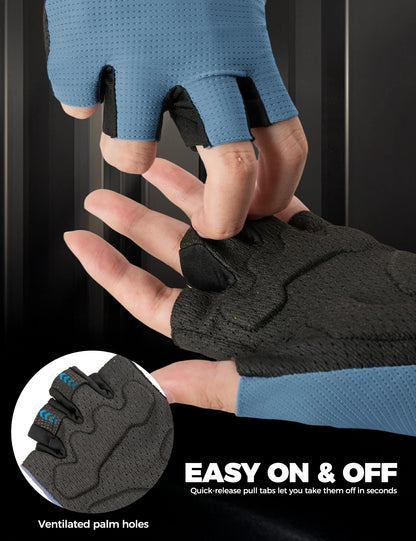 ROCKBROS Halbfinger Fahrradhandschuhe mit PORON XRD Polster