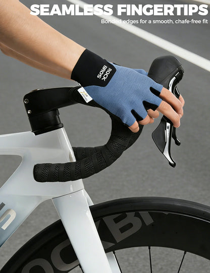 ROCKBROS Halbfinger Fahrradhandschuhe mit PORON XRD Polster