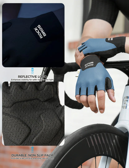 ROCKBROS Halbfinger Fahrradhandschuhe mit PORON XRD Polster