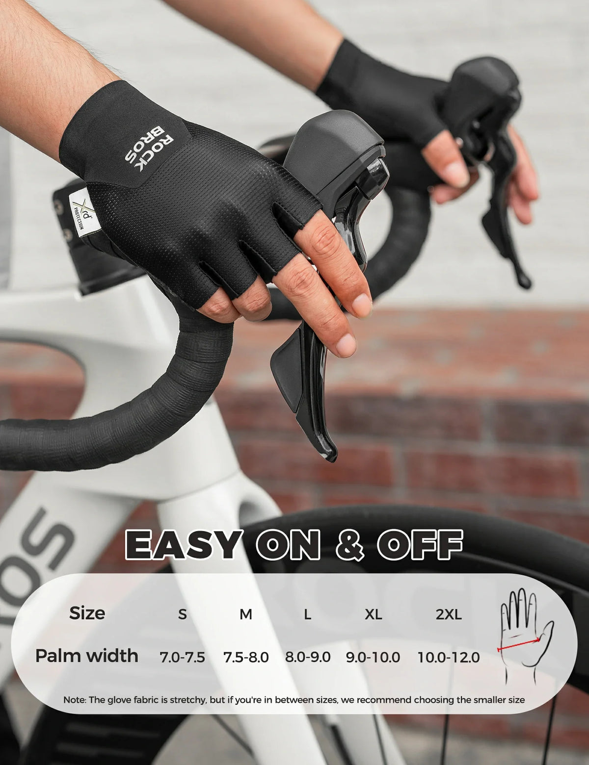 ROCKBROS Halbfinger Fahrradhandschuhe mit PORON XRD Polster
