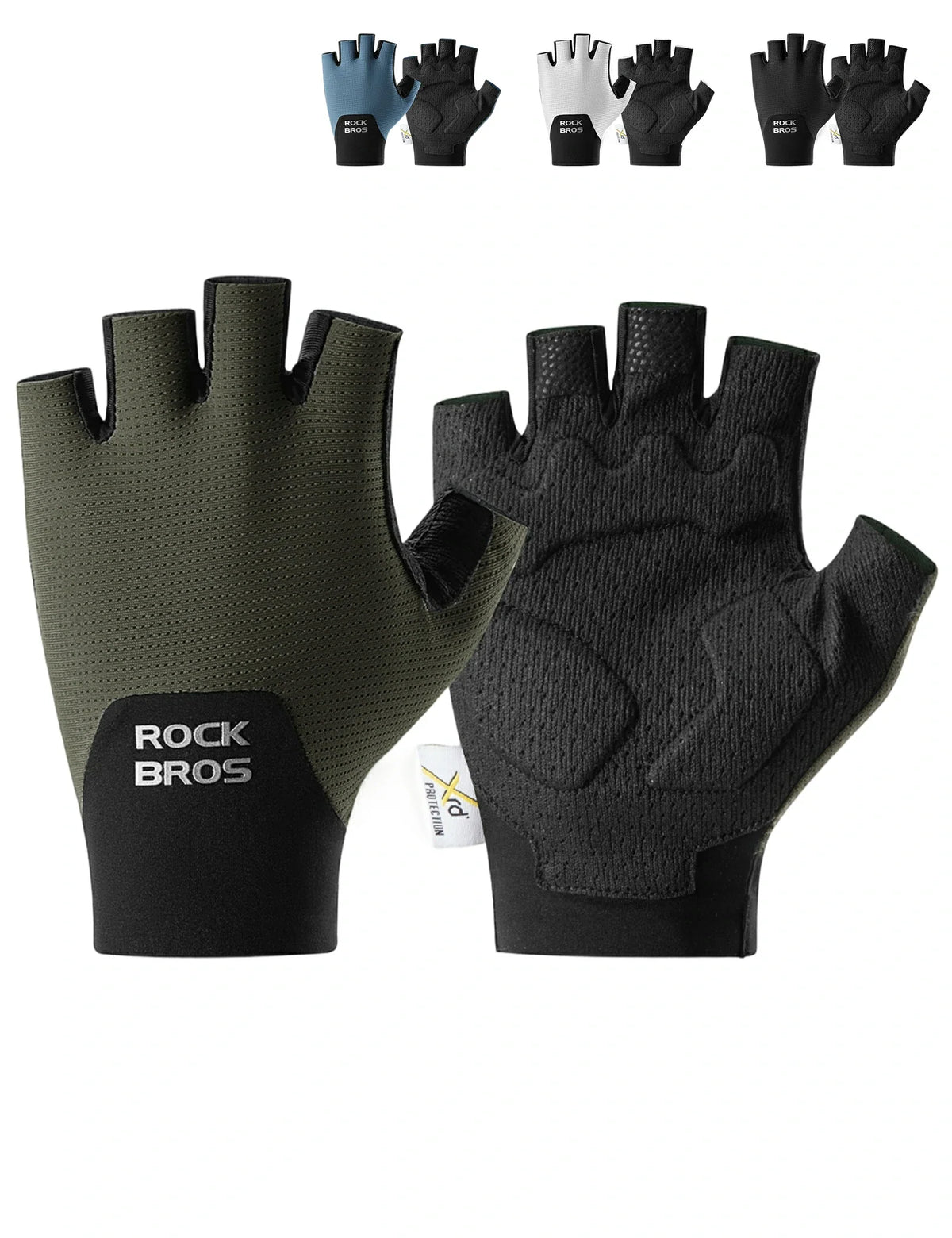 ROCKBROS Halbfinger Fahrradhandschuhe mit PORON XRD Polster