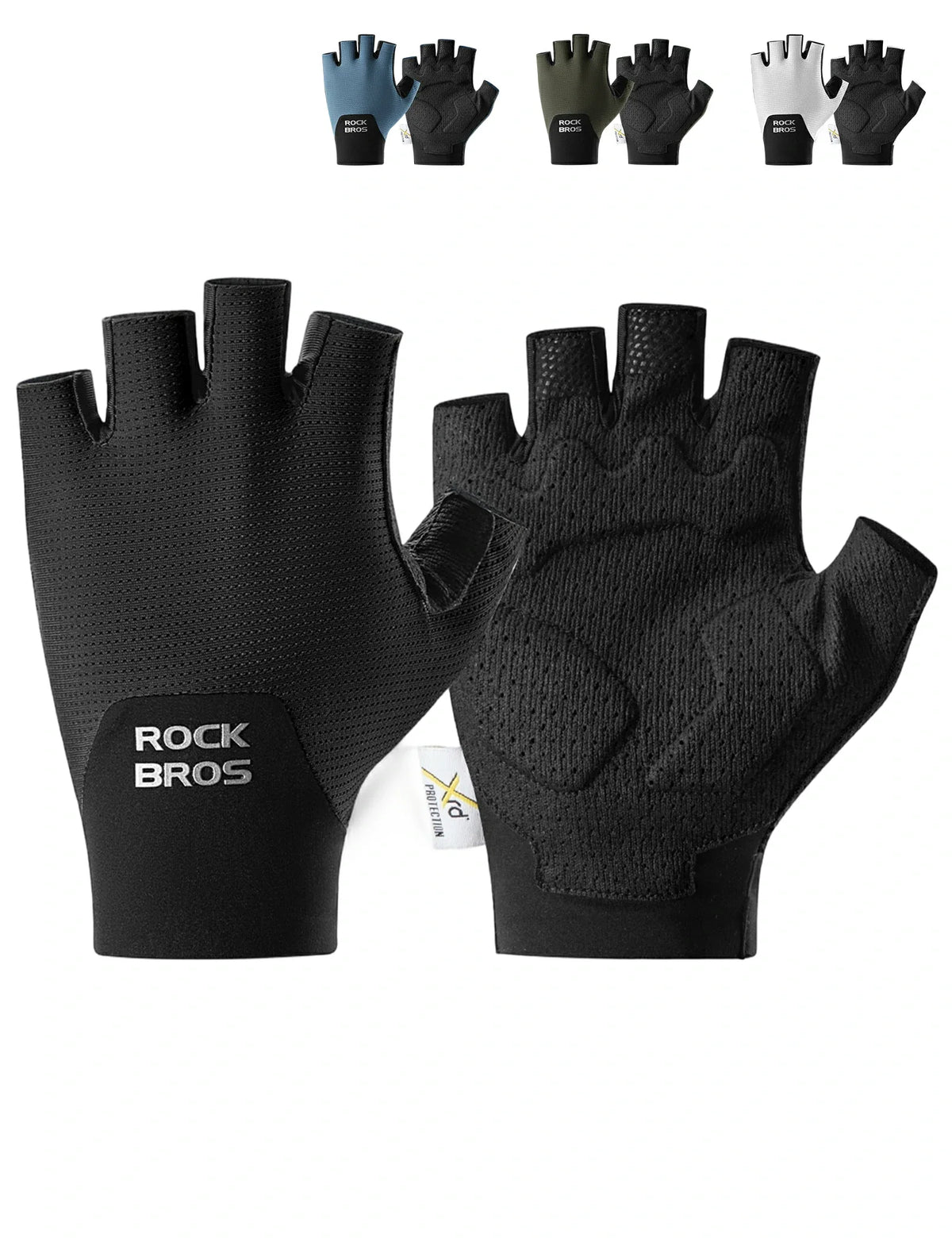 ROCKBROS Halbfinger Fahrradhandschuhe mit PORON XRD Polster