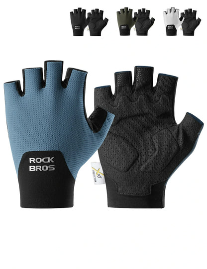 ROCKBROS Halbfinger Fahrradhandschuhe mit PORON XRD Polster