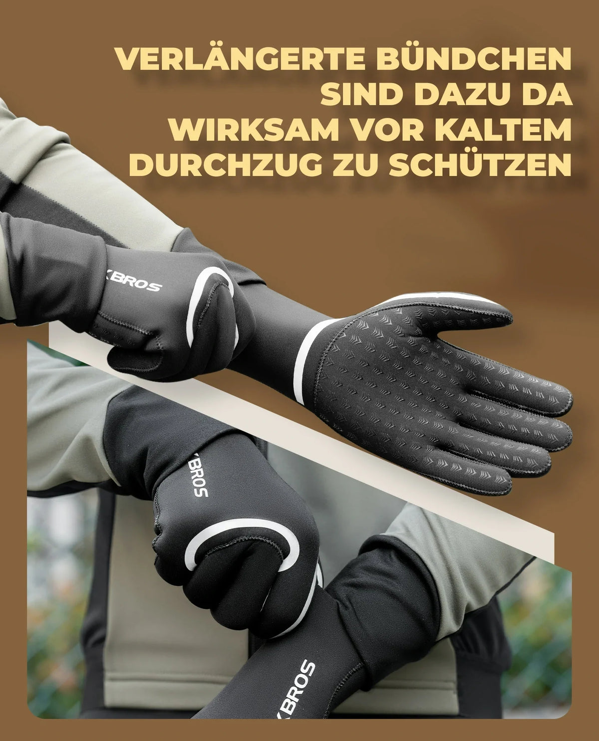ROCKBROS Fahrradhandschuhe Winter, Wasserdicht und Winddicht S365