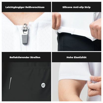 ROCKBROS Herren Radtrikot Kurzarm Fahrradtrikot Rennradtrikot Atmungsaktiv Schnell trocknend