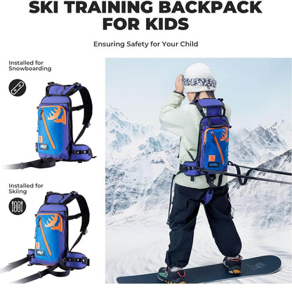 Kids' ski training backpack with strap Quanture