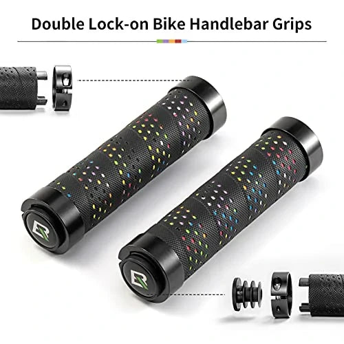 ROCKBROS Lenkergriffe Anti-Rutsch Fahrradgriffe Lock-On Design Fahrrad Griffe