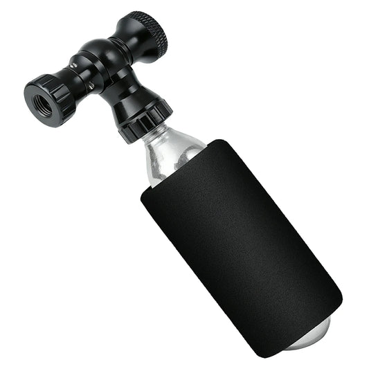 ROCKBROS Mini Fahrradpumpe mit CO₂-Adapter - Tragbar, Presta & Schrader Kompatibel, bis 80 PSI