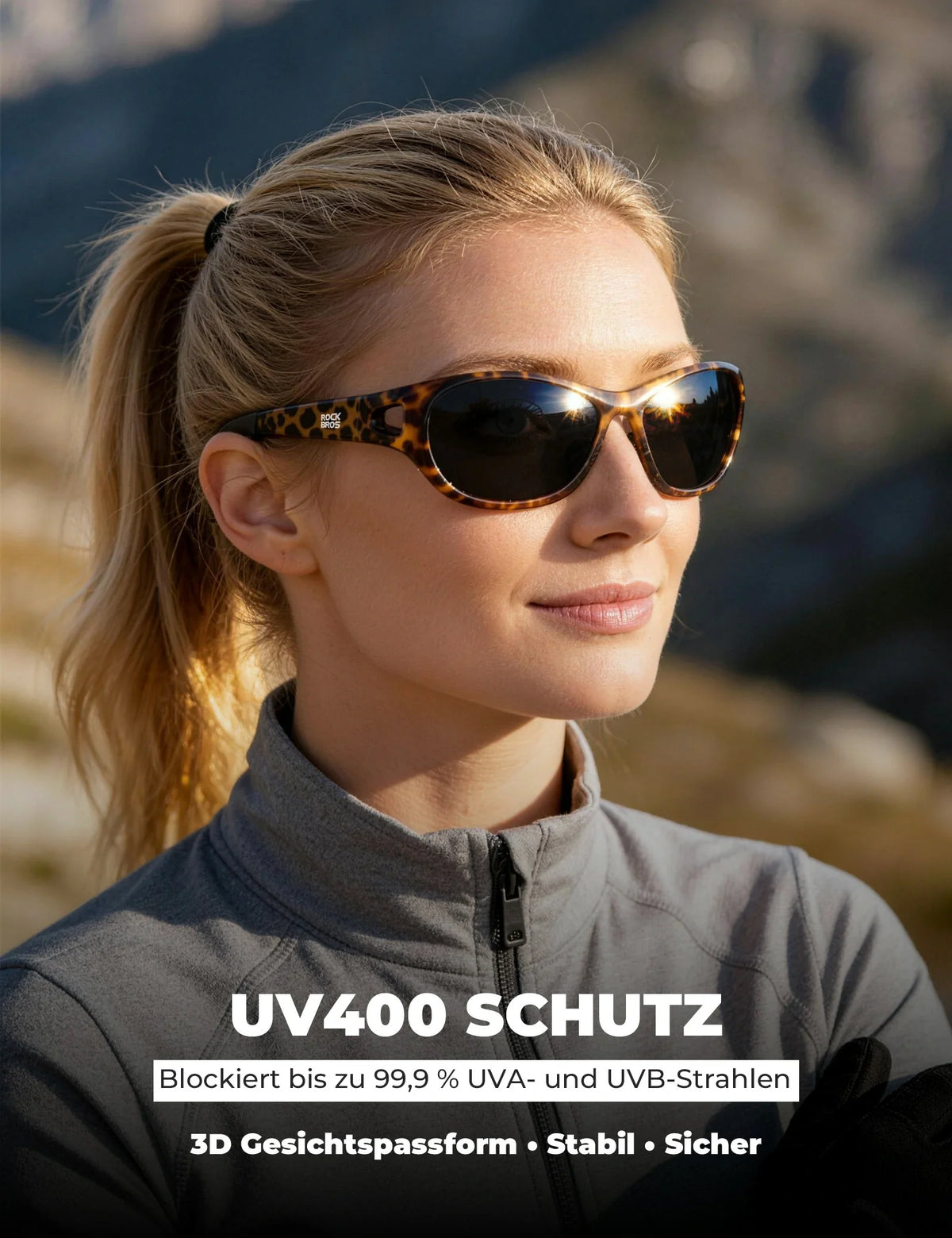 ROCKBROS Polarisierte Sportsonnenbrille SP394 Ultralight & UV400
