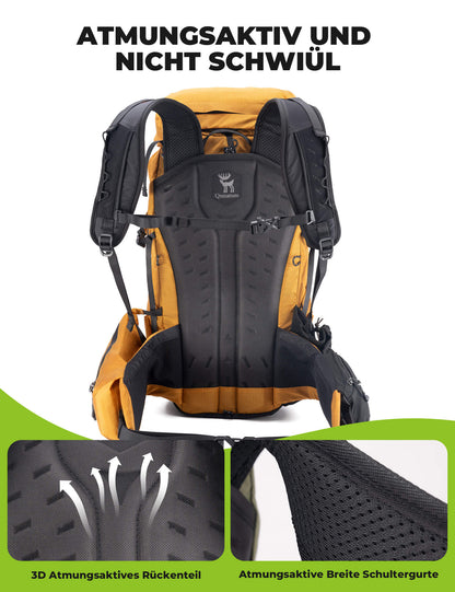 25L breathable hiking backpack - with detachable pocket & side access Quantature