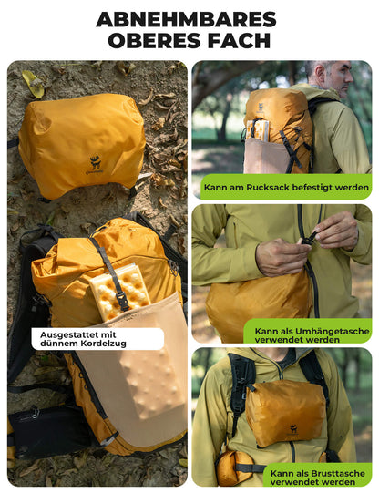 25L breathable hiking backpack - with detachable pocket & side access Quantature