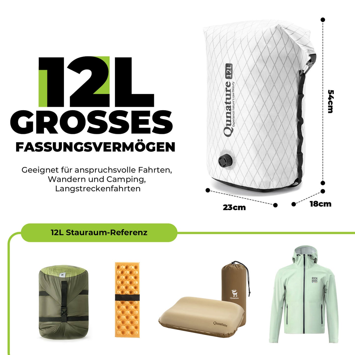 Handlebar bag 6L/12L Waterproof & Lightweight for bicycle and outdoor activities Quantue