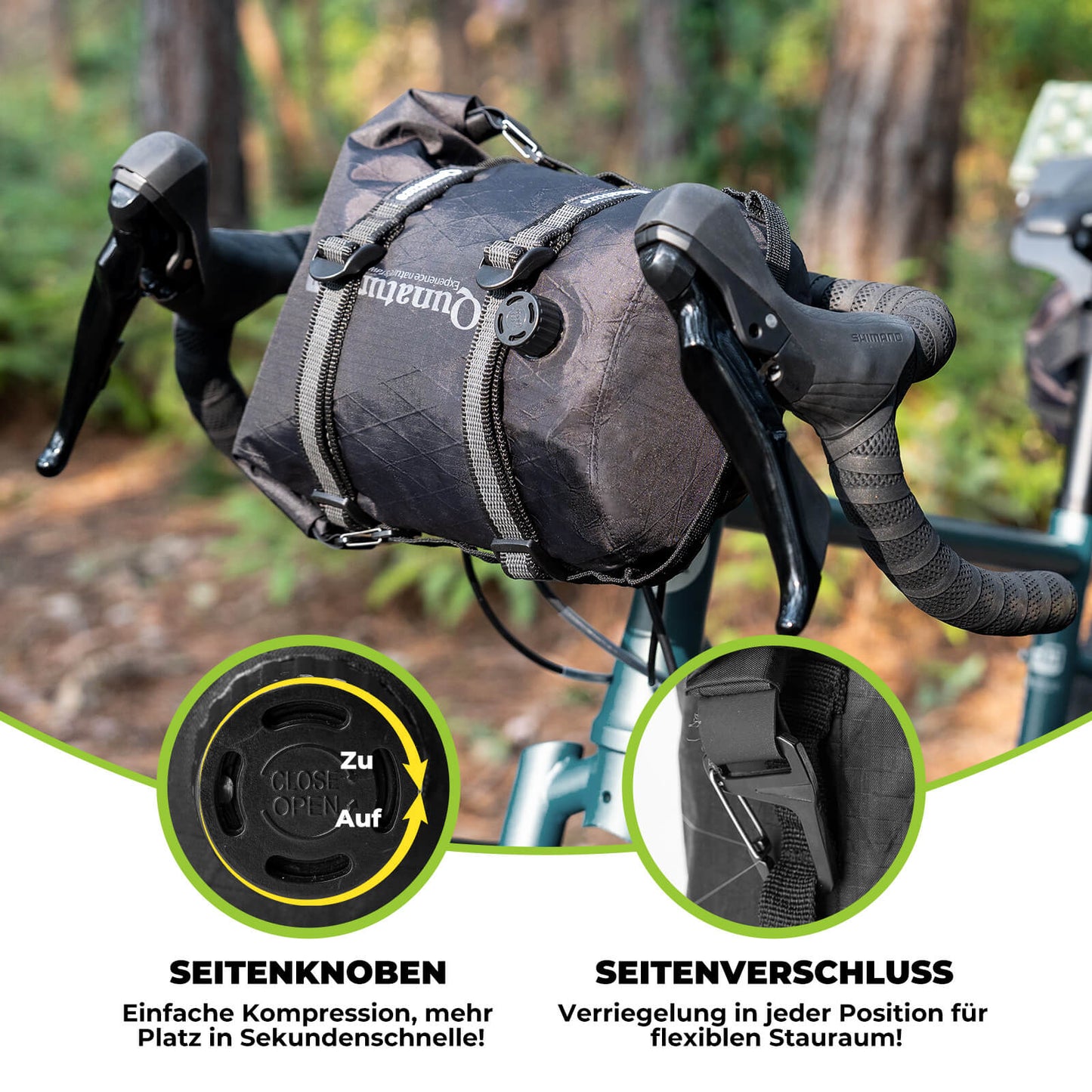 Handlebar bag 6L/12L Waterproof & Lightweight for bicycle and outdoor activities Quantue