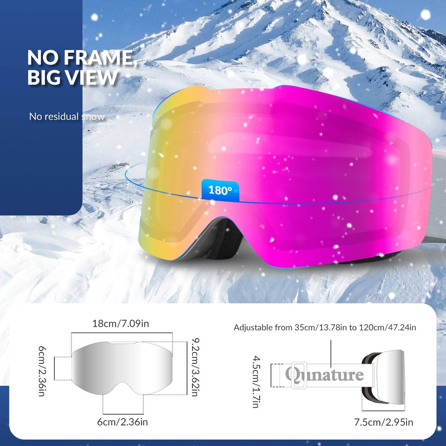UV400 anti-fog ski goggles Qunature
