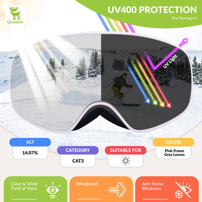 OTG anti-fog ski goggles unisex Qunature