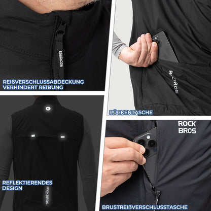 Sleeveless cycling vest, cycling jacket, packable, breathable, ROCKBROS