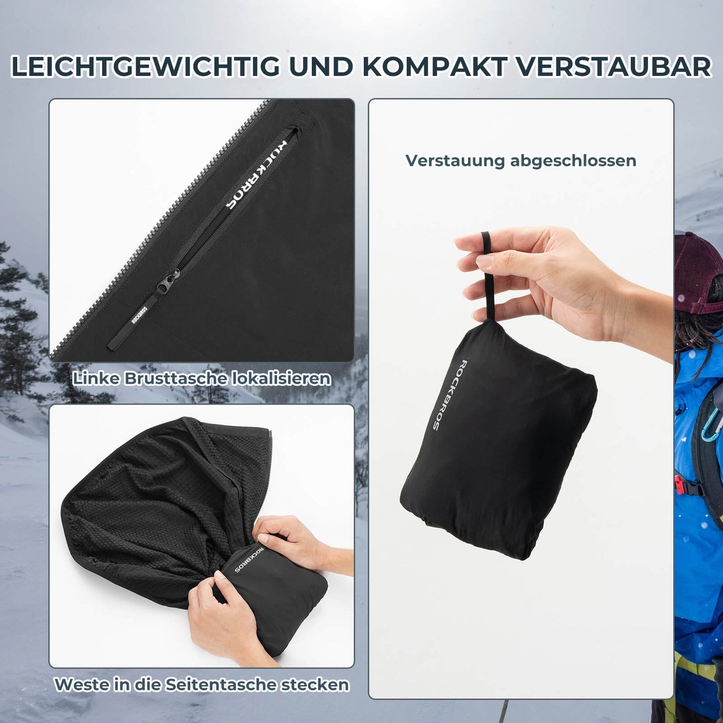 Sleeveless Windproof Cycling Vest Packable Breathable ROCKBROS