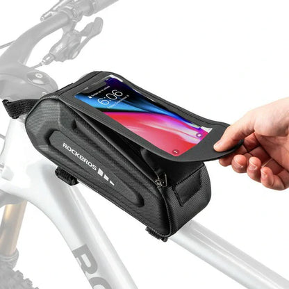 Waterproof bicycle bag, mobile phone case for 6.8-inch touchscreen smartphones, ROCKBROS