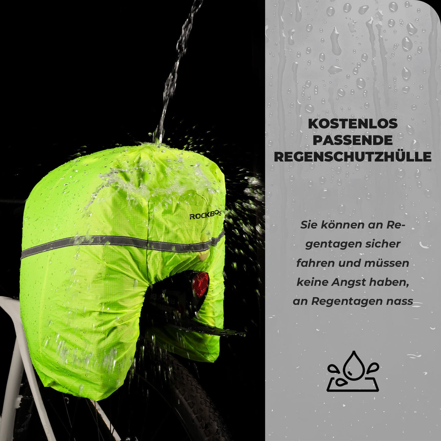 Bicycle pannier bag 17-35L with rain cover ROCKBROS