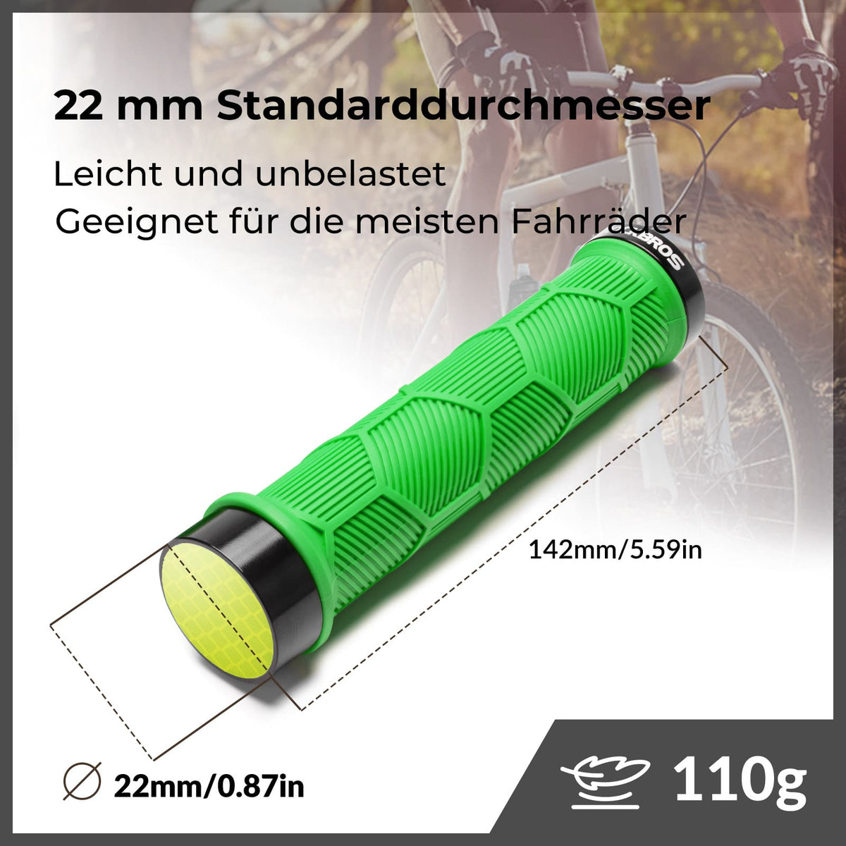 ROCKBROS Fahrrad Lenkergriffe Doppelverschluss für 22,2mm Lenke