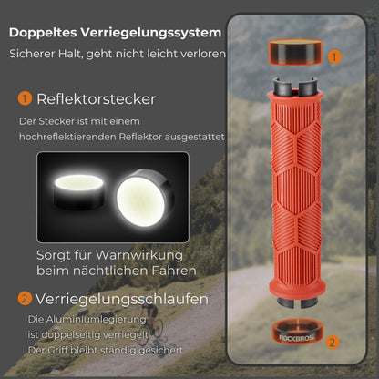 ROCKBROS Fahrrad Lenkergriffe Doppelverschluss für 22,2mm Lenke