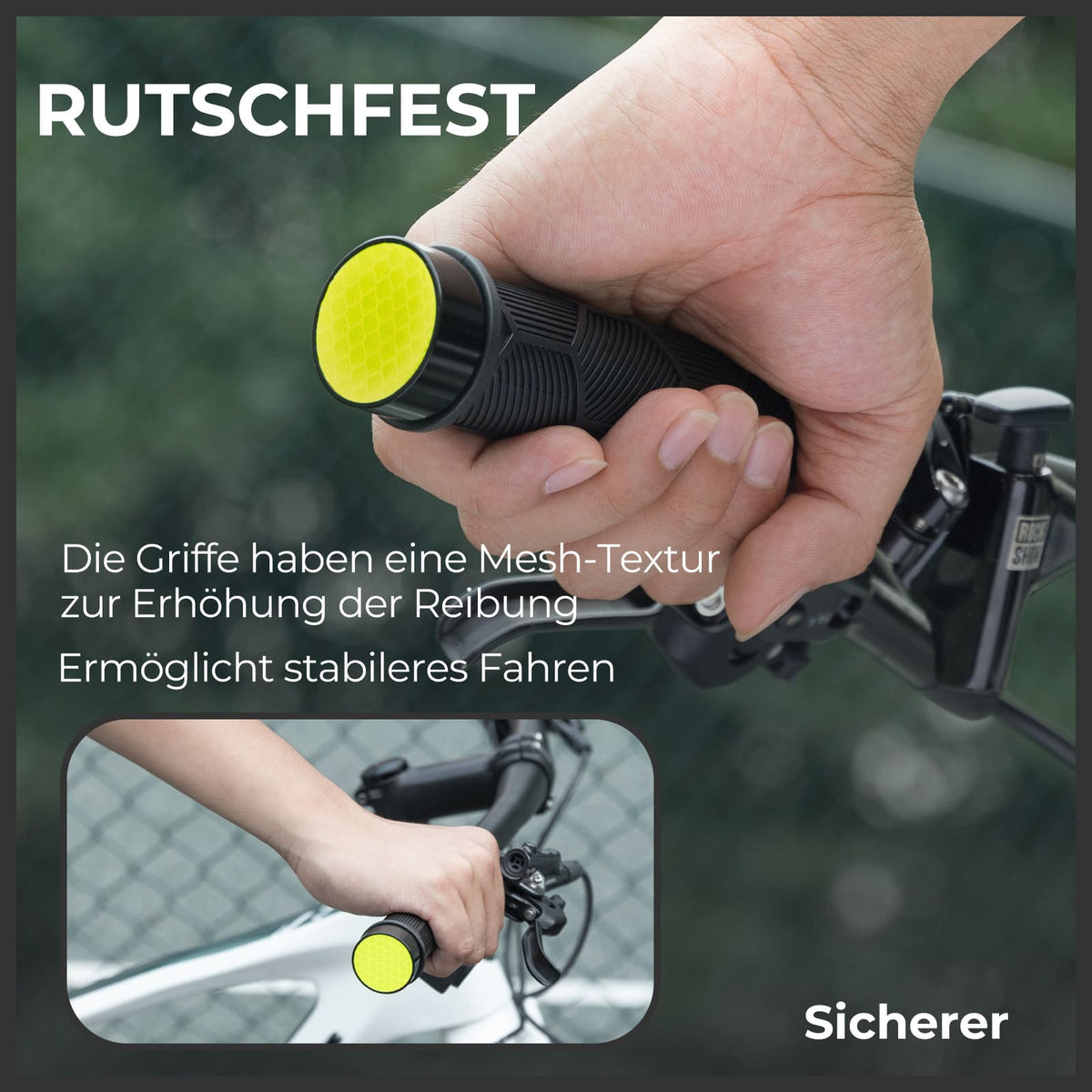 ROCKBROS Fahrrad Lenkergriffe Doppelverschluss für 22,2mm Lenke